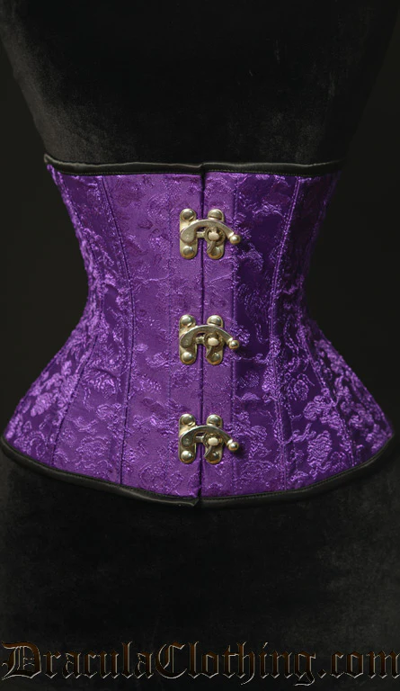 Purple Brocade Clasp Corset - Image 4