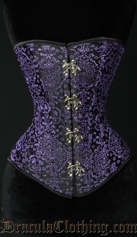 Purple Jacquard Clasp Overbust