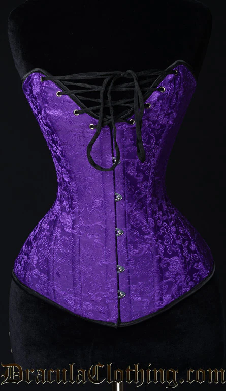 Purple Brocade Cleavage Corset