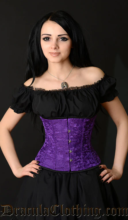 Purple Brocade Corset - Image 2
