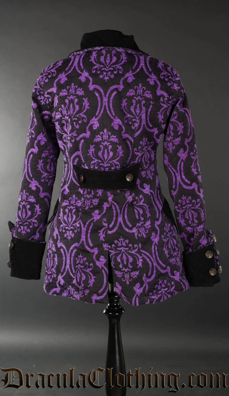 Purple Brocade Female Pirate Jacket - Image 2