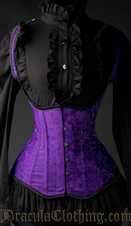 Purple Brocade Shoulder Q Corset - Image 2