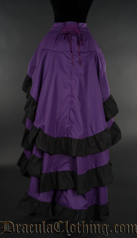 Purple Cotton Layer Bustle Skirt - Image 2