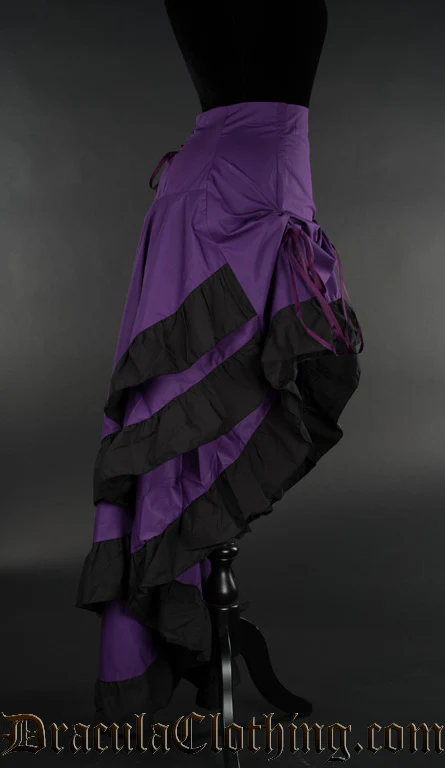 Purple Cotton Layer Bustle Skirt - Image 3