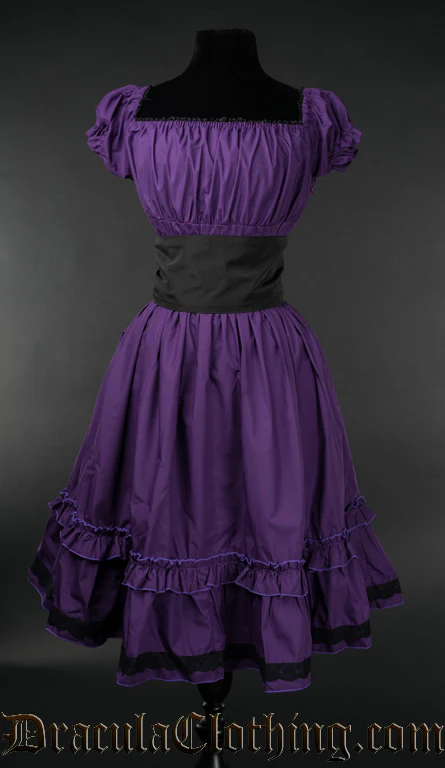 Purple Cotton Gothabilly Dress - Image 2