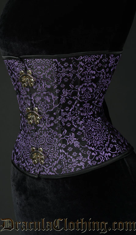 Purple Jacquard Clasp Corset - Image 2