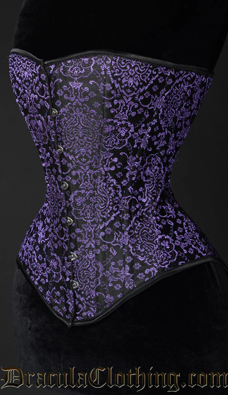 Purple Jacquard Overbust Corset - Image 2