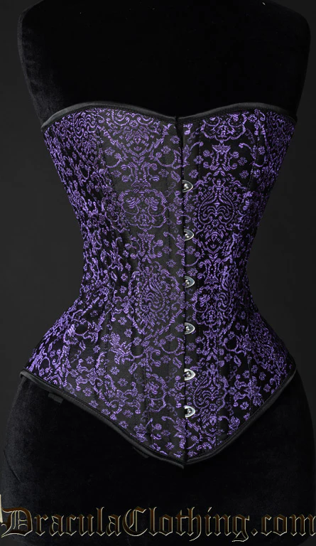 Purple Jacquard Overbust Corset - Image 3