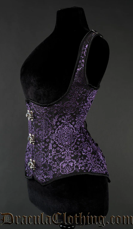 Purple Jacquard Shoulder Clasp Corset - Image 2
