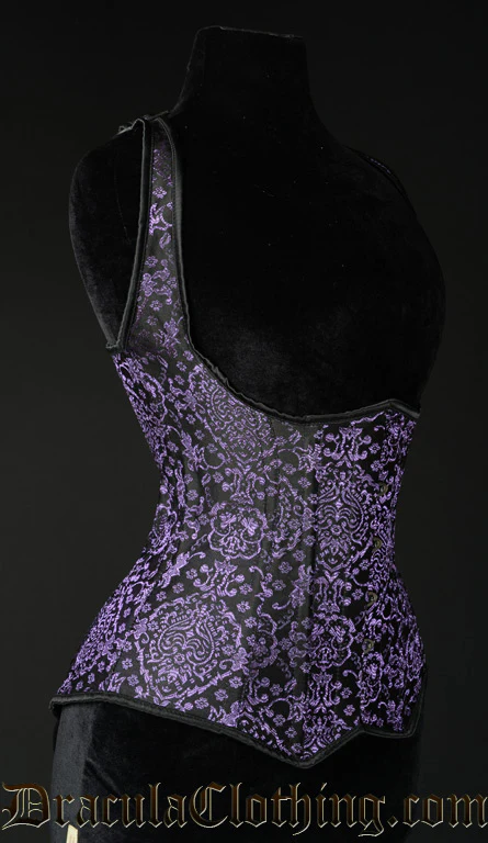 Purple Jacquard Shoulder Corset - Image 2