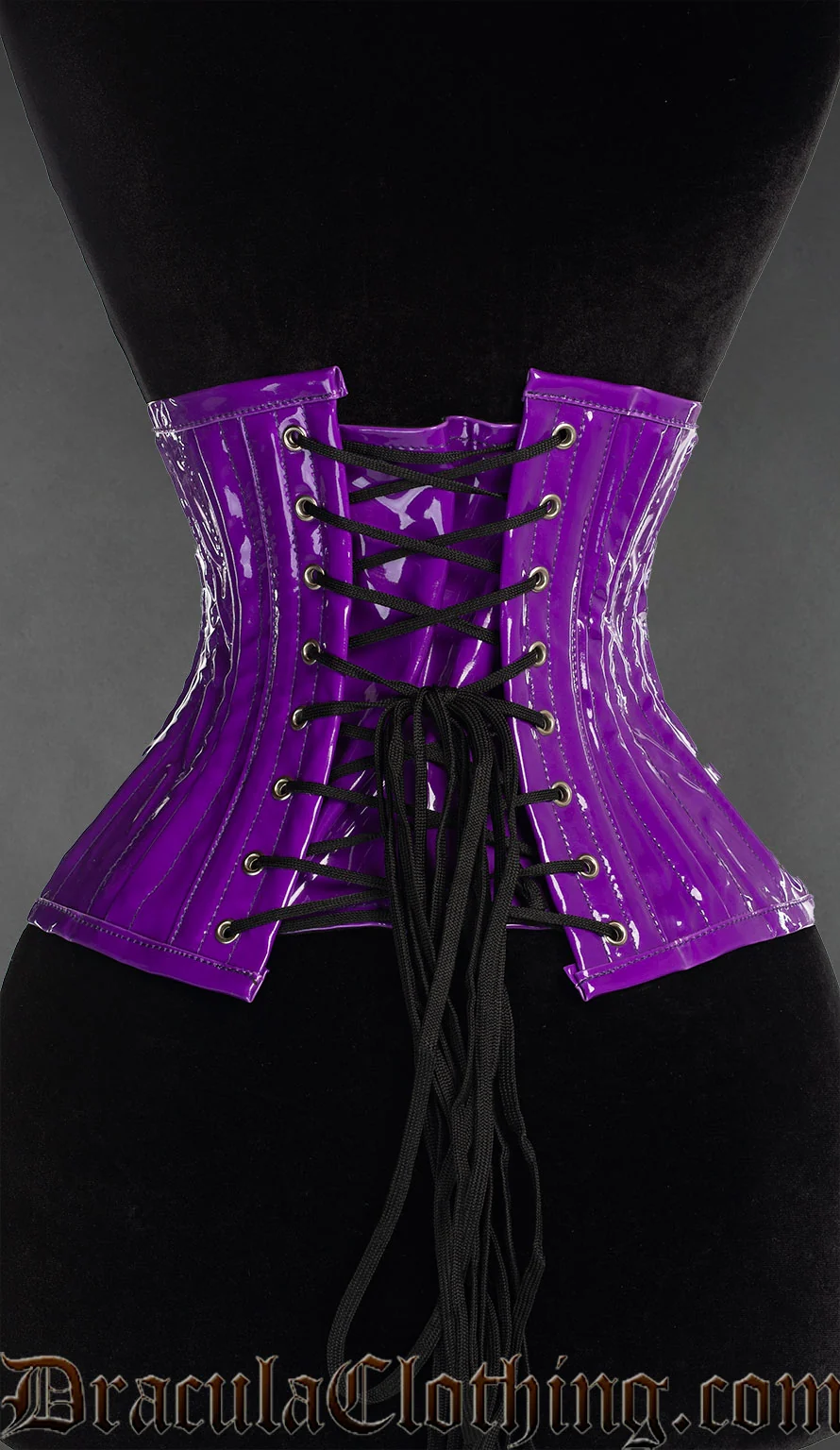 Purple PVC Double Boned Waist Cincher - Image 2