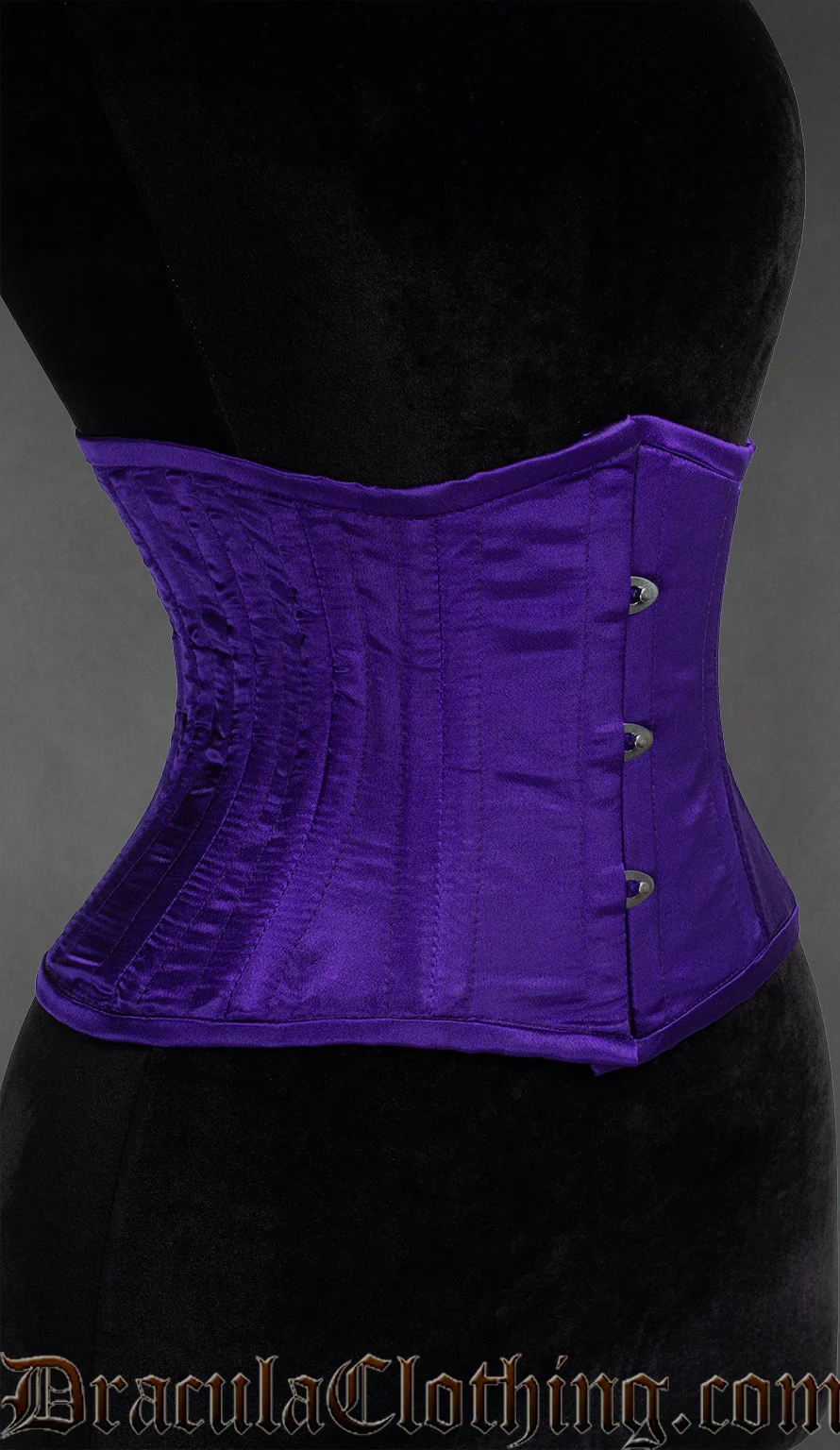 Purple Satin Double Boned Waist Cincher - Image 3