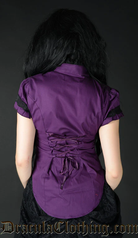 Purple Short Sleeved Blouse - Image 2