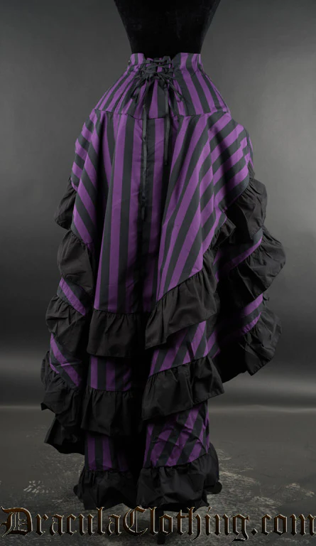 Purple Striped Layer Bustle Skirt - Image 3
