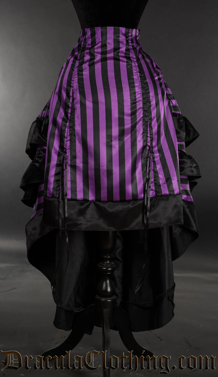 Purple Striped Satin Layer Bustle Skirt - Image 3