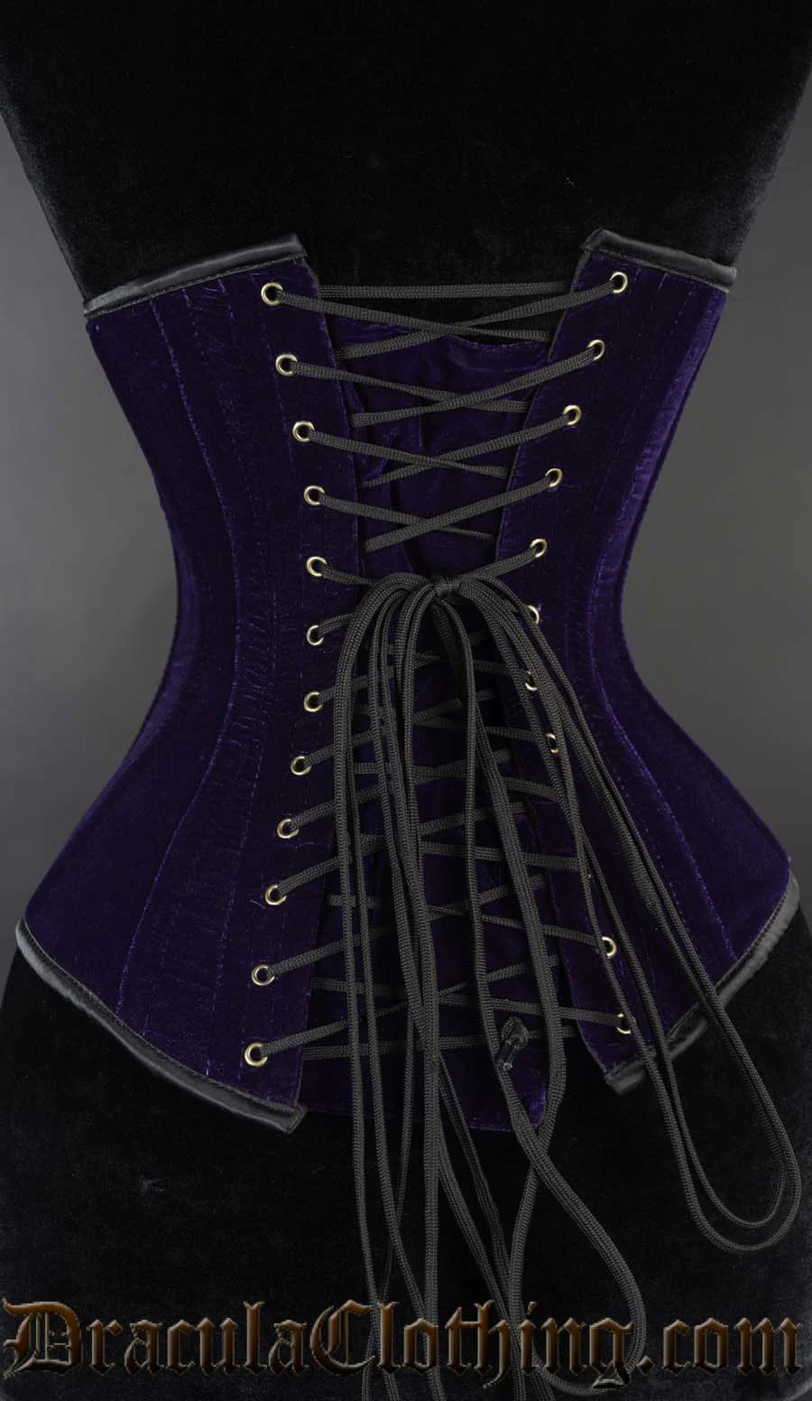 Purple Velvet Bronze Clasp Corset - Image 3