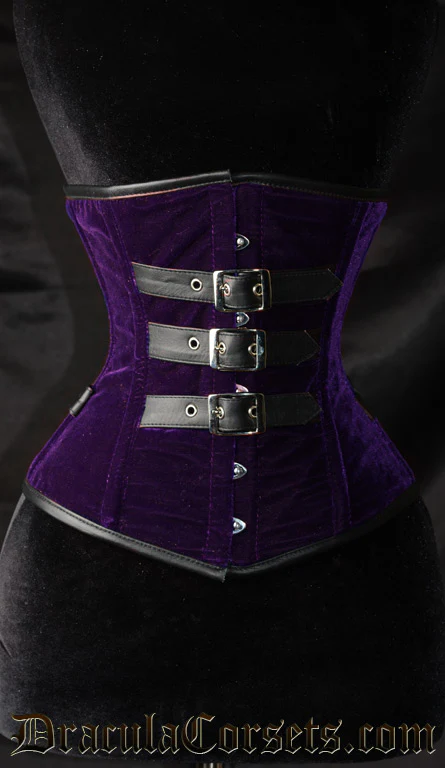Purple Velvet Buckle Corset
