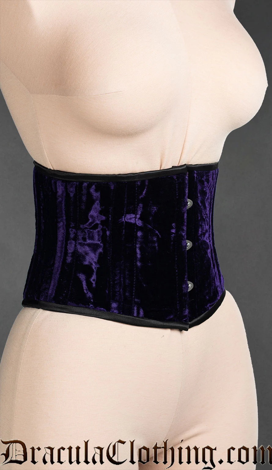 Purple Velvet Laceless Corset - Image 3