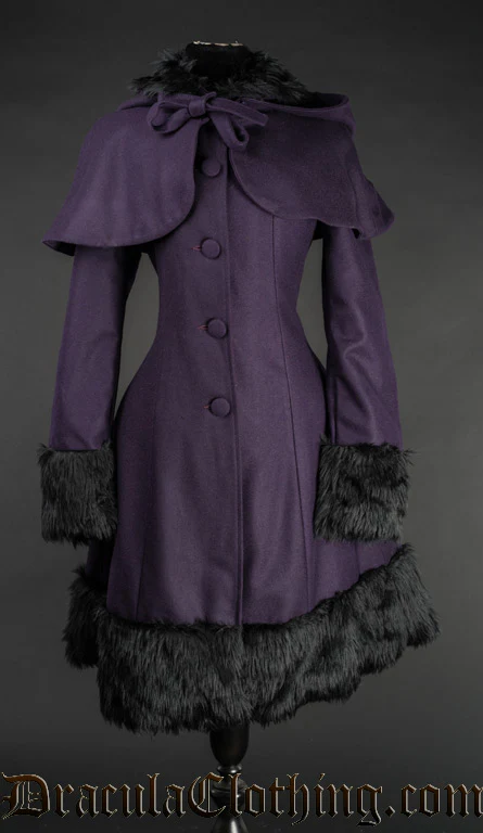 Purple Winter Wool Coat - Image 3