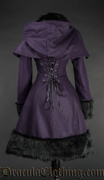 Purple Winter Wool Coat - Image 4