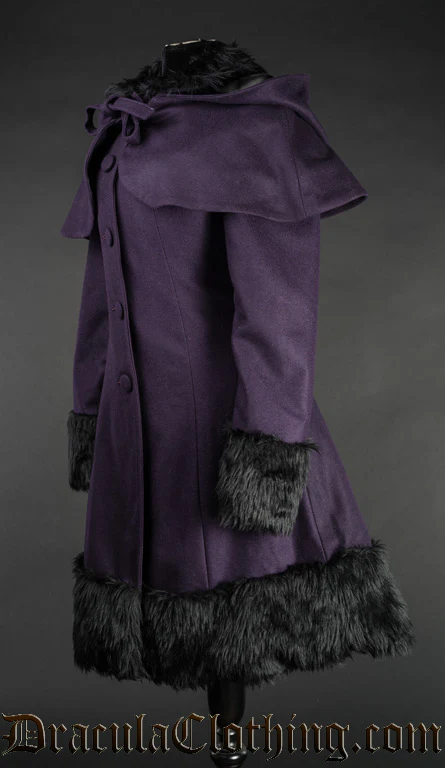 Purple Winter Wool Coat - Image 5