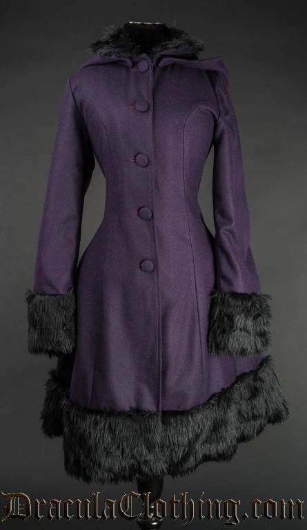 Purple Winter Wool Coat - Image 6