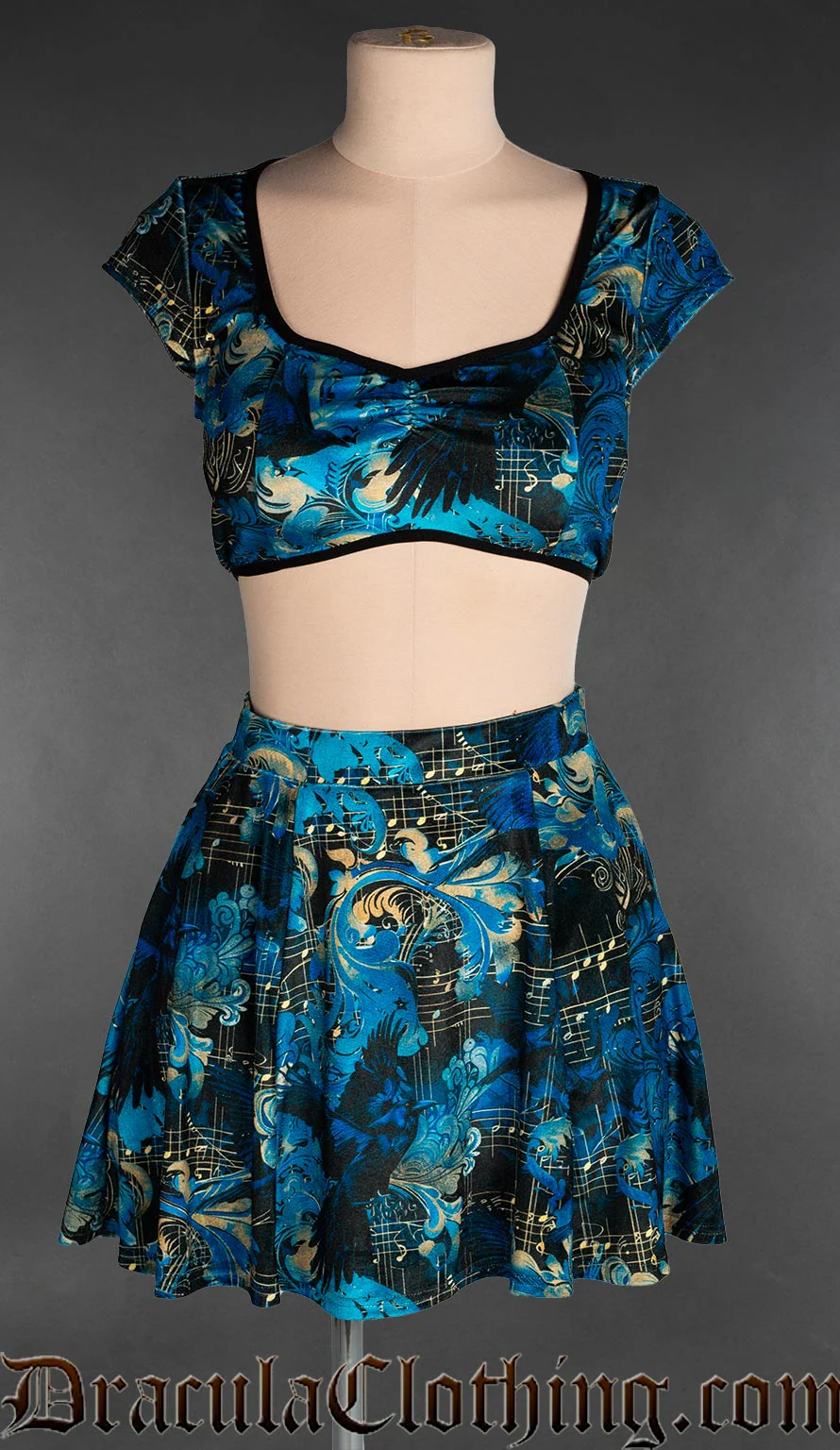 Raven Requiem Velvet Crop Top - Image 2