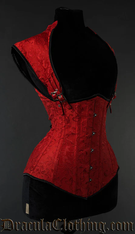Red Brocade Apocalyptic Corset - Image 2