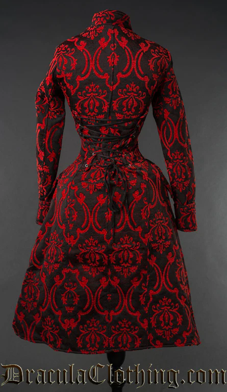 Red Brocade Autumn Coat - Image 3