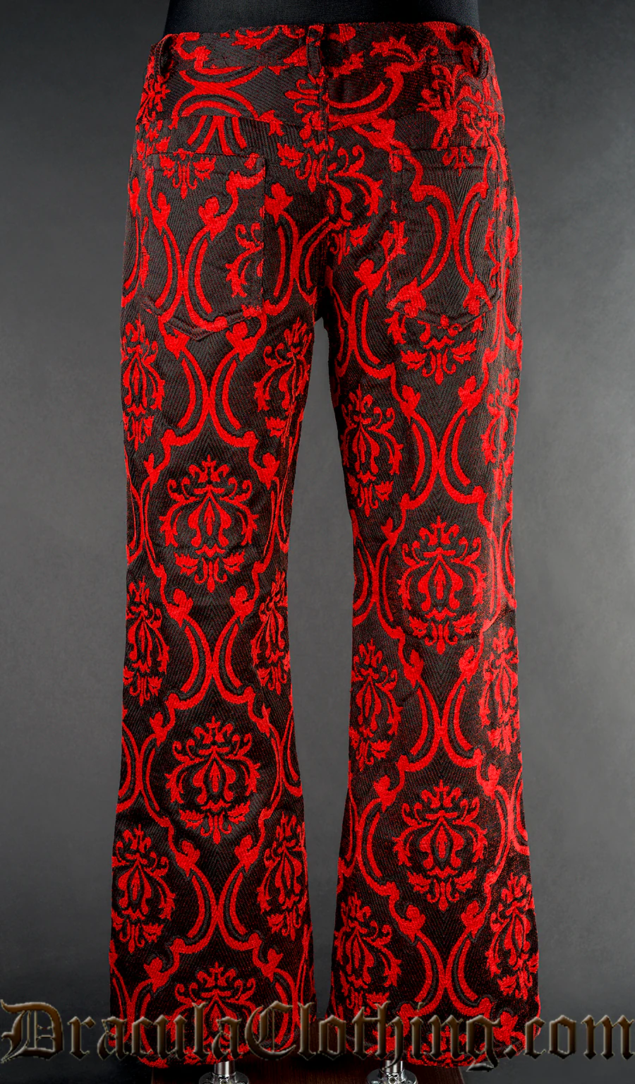 Red Brocade Boots Pants - Image 2