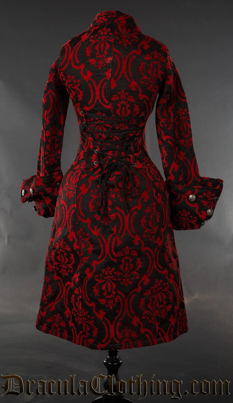 Red Brocade Female Admiral Coat - Image 2