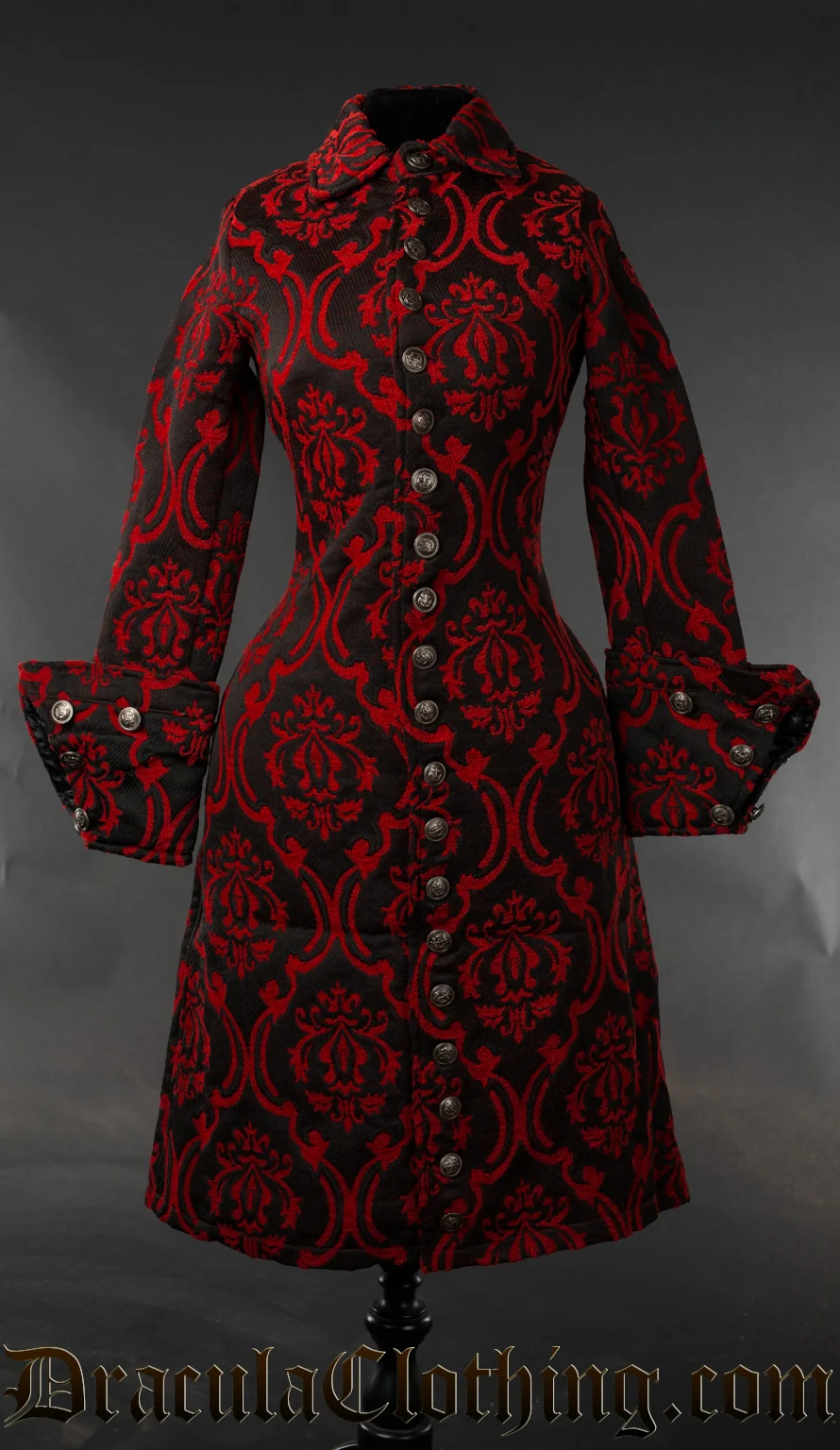 Red Brocade Female Admiral Coat - Image 4