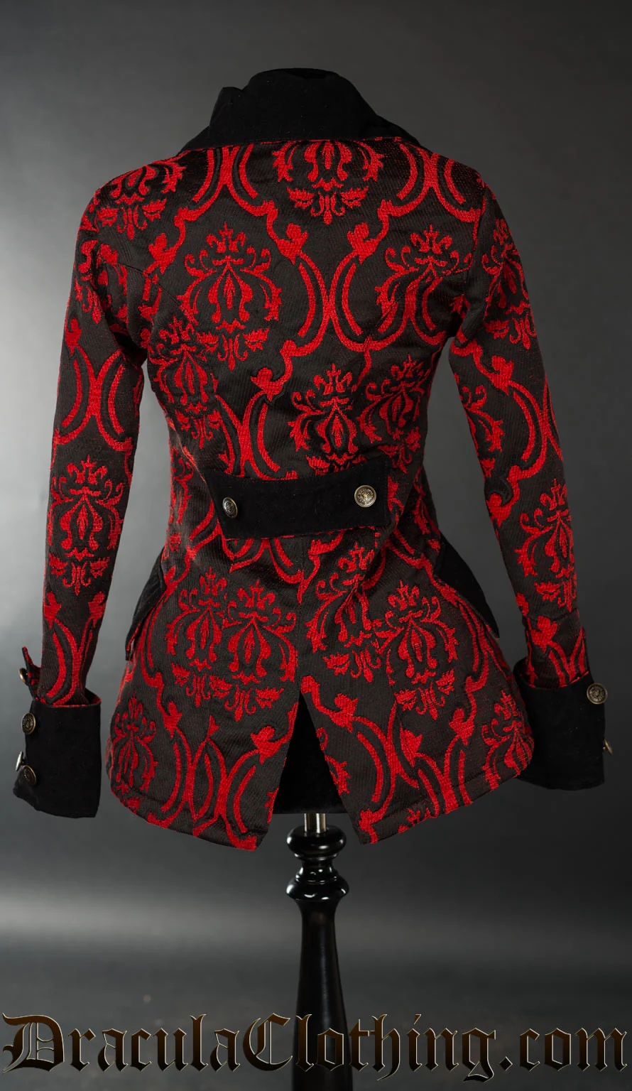 Red Brocade Female Pirate Jacket - Image 2