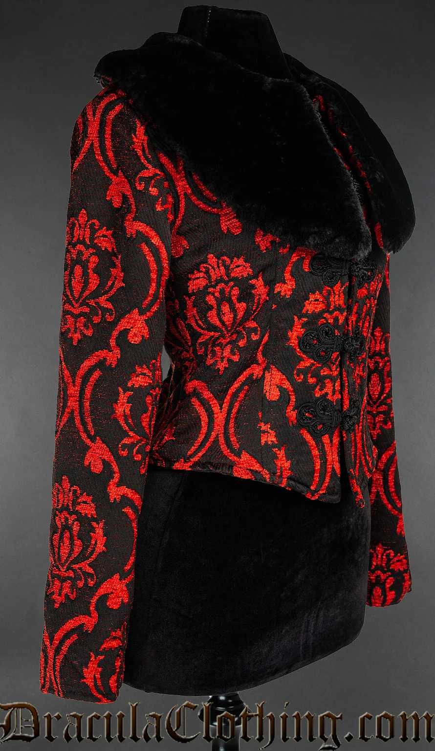 Red Brocade Luscious Jacket - Image 3