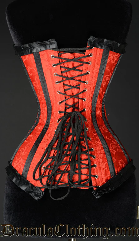 Red Brocade Romantic Overbust - Image 3