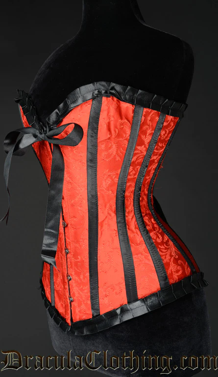 Red Brocade Romantic Overbust - Image 5