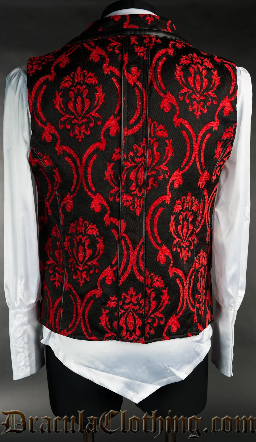 Red Brocade Spiked Vest - Image 3