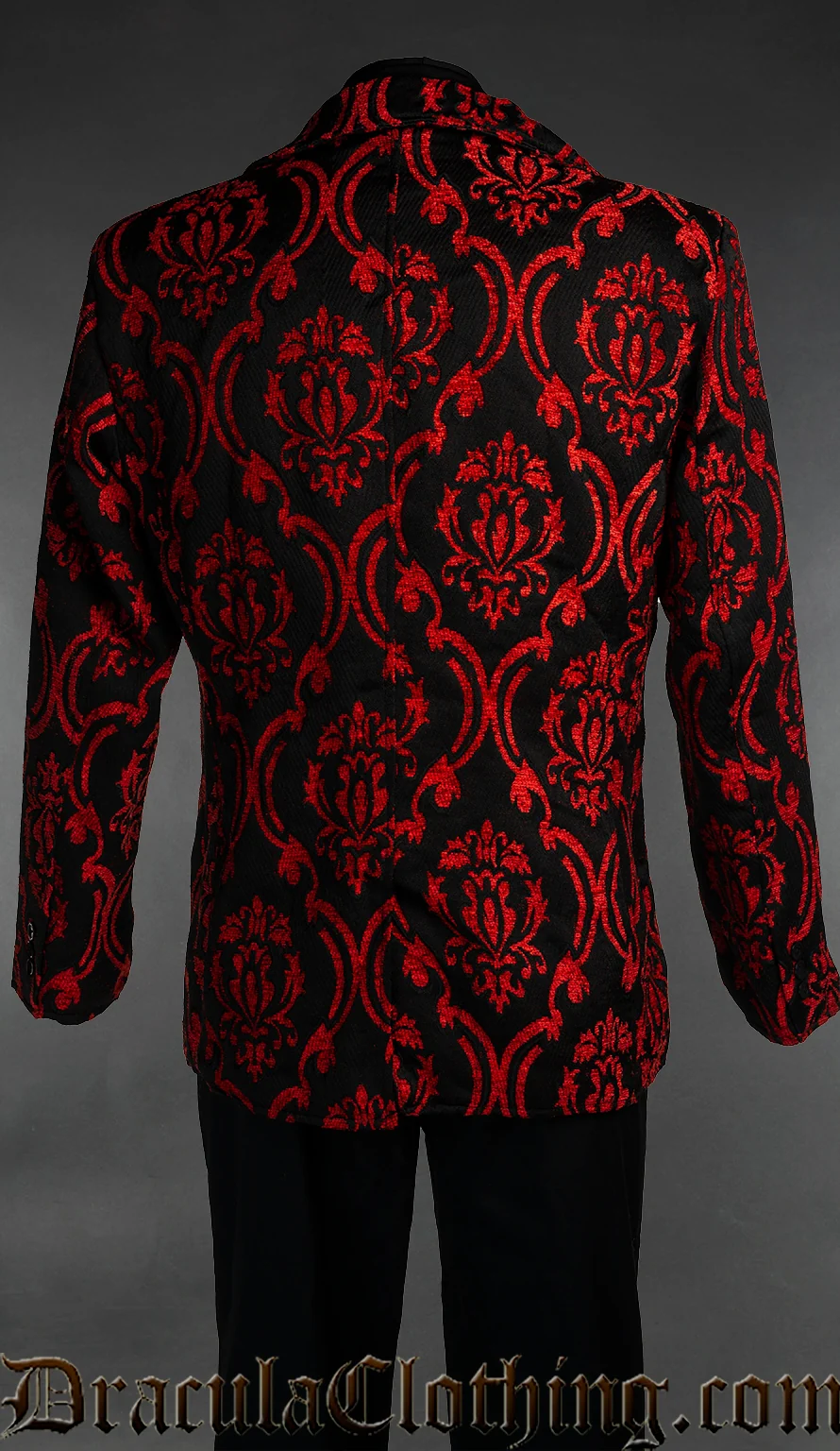 Red Brocade Suit Jacket - Image 2