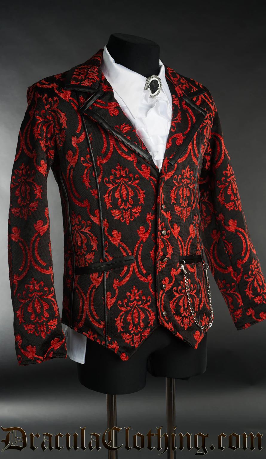 Red Brocade Tesla Jacket - Image 2