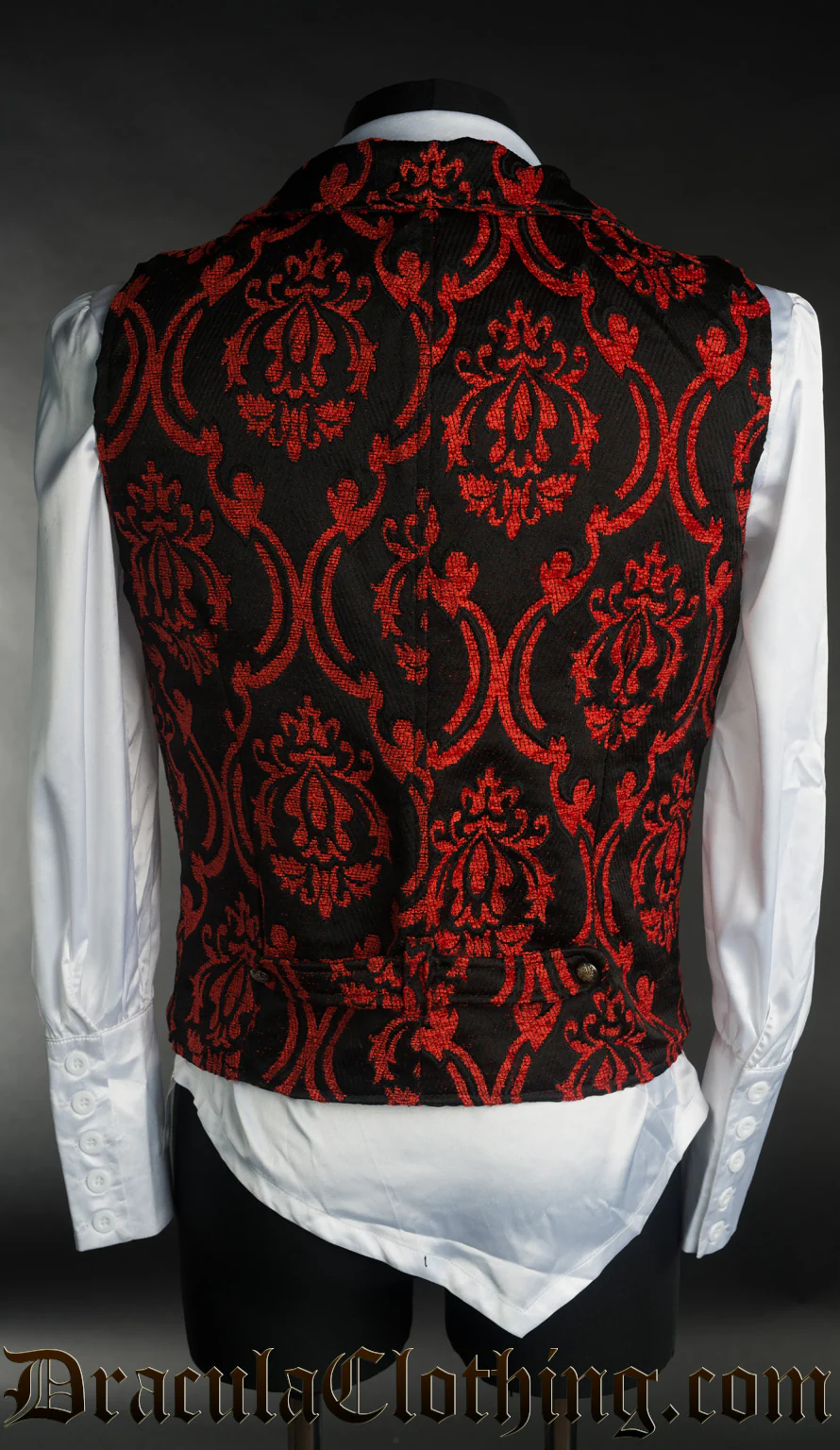 Red Brocade Waistcoat - Image 3