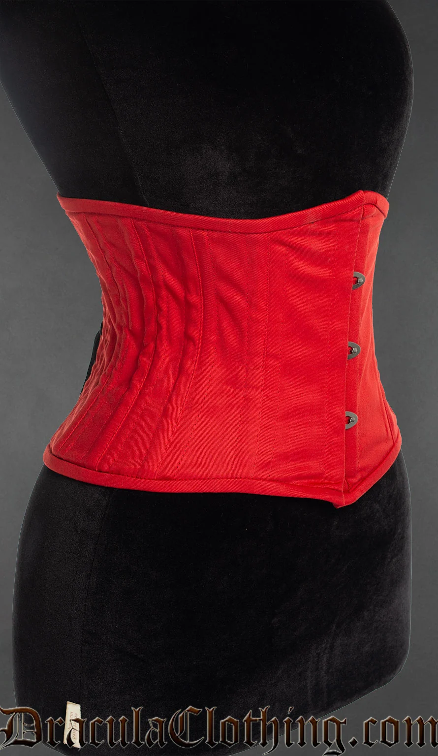 Red Cotton Double Boned Waist Cincher - Image 3