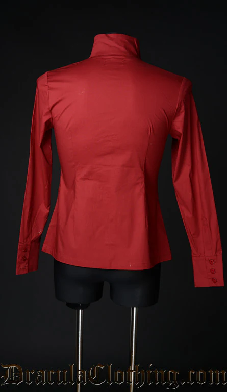 Red Cotton Naval Shirt - Image 2