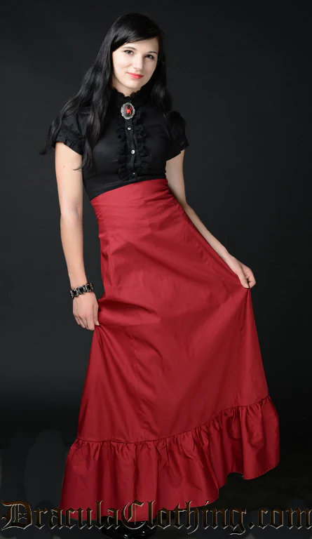 Red High Waist Skirt