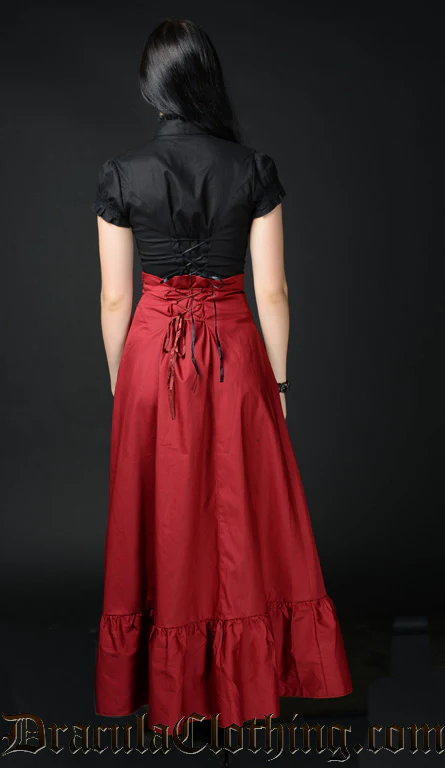 Red High Waist Skirt - Image 2