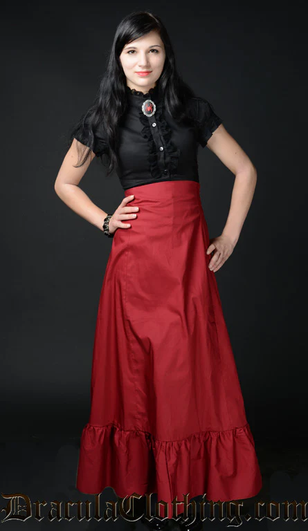 Red High Waist Skirt - Image 3