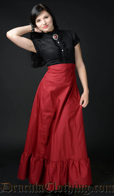 Red High Waist Skirt - Image 4