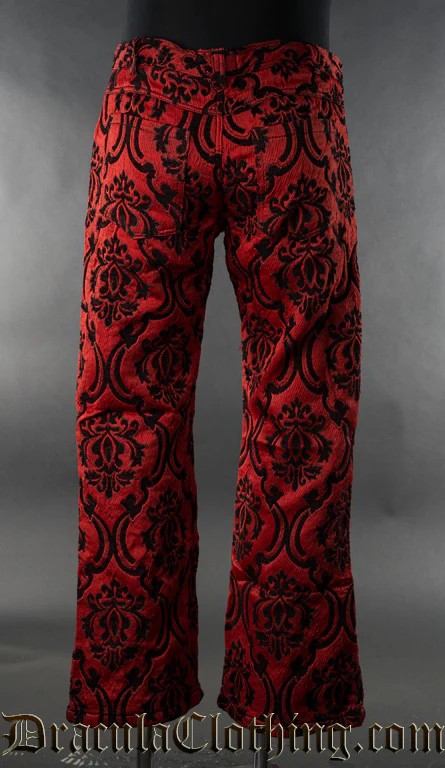 Red Jacquard Boots Pants - Image 3