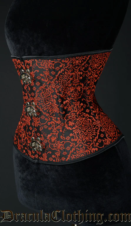 Red Jacquard Clasp Corset - Image 2