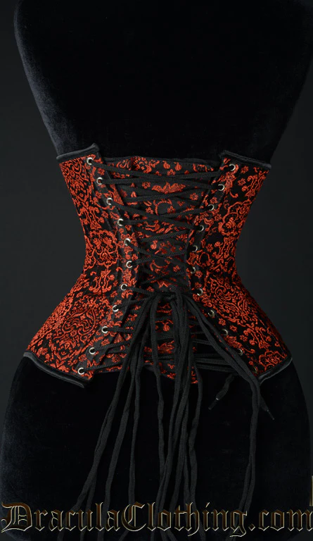 Red Jacquard Clasp Corset - Image 3