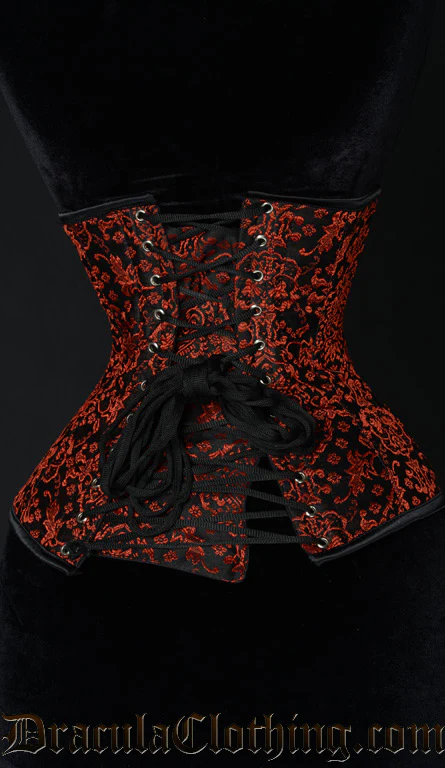 Red Jacquard Corset - Image 3